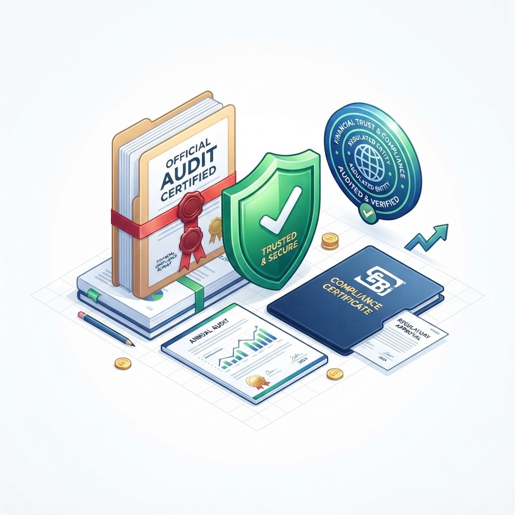 Illustrative compliance and shield graphic. Decorative only.